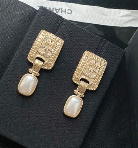 chanel earrings pre owned|genuine chanel earrings.